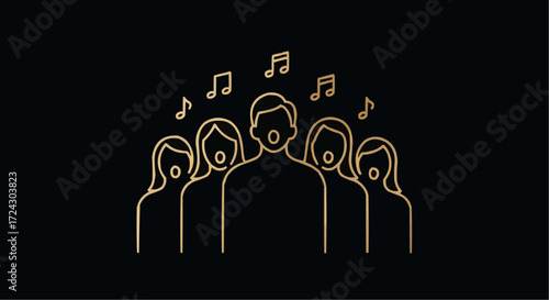 Christmas vector 2025 choir group singing performance vector illustration music harmony vocal ensemble concert artistic design