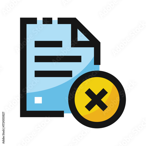 Document icon with a red X symbol