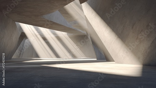 Wallpaper Mural Abstract concrete interior, sunbeams Torontodigital.ca