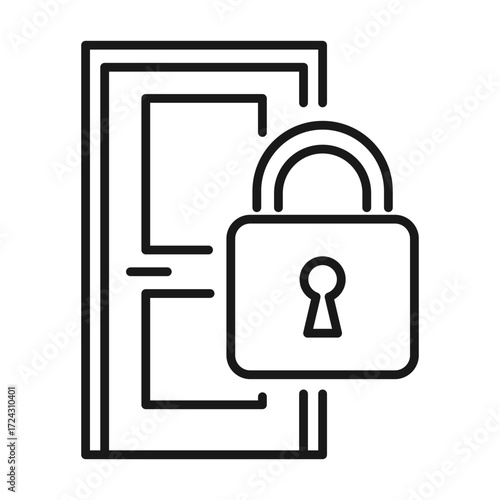 lock door vector icon set