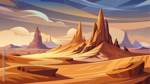 From the top of the desert plateau you can see the entire expanse of the harsh land below. Towering sand dunes twisted rock formations and a shimmering salt flat create a surreal