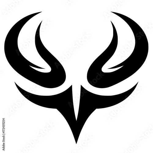 Modern horn logo silhouette