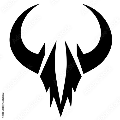 Modern horn logo silhouette