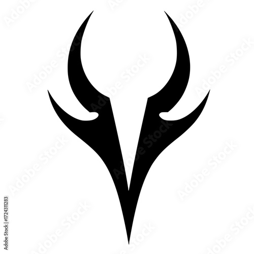 Modern horn logo silhouette