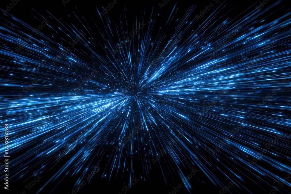 Fototapeta premium Cosmic blue ray burst