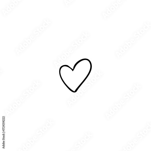 Simple black outline heart graphic