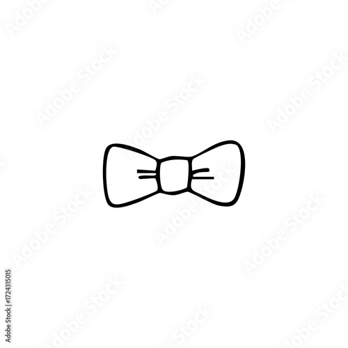 Simple black line drawing of a bow tie