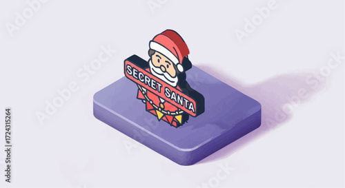 Christmas 2025 find the best secret santa gift ideas for christmas holiday party with santa claus and festive decorations vector