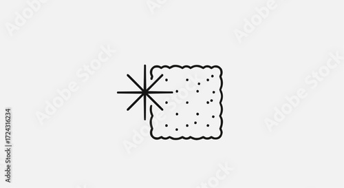 Christmas 2025 crispbread cracker icon with starburst effect for food blog and recipe website design and healthy snacks logo vector