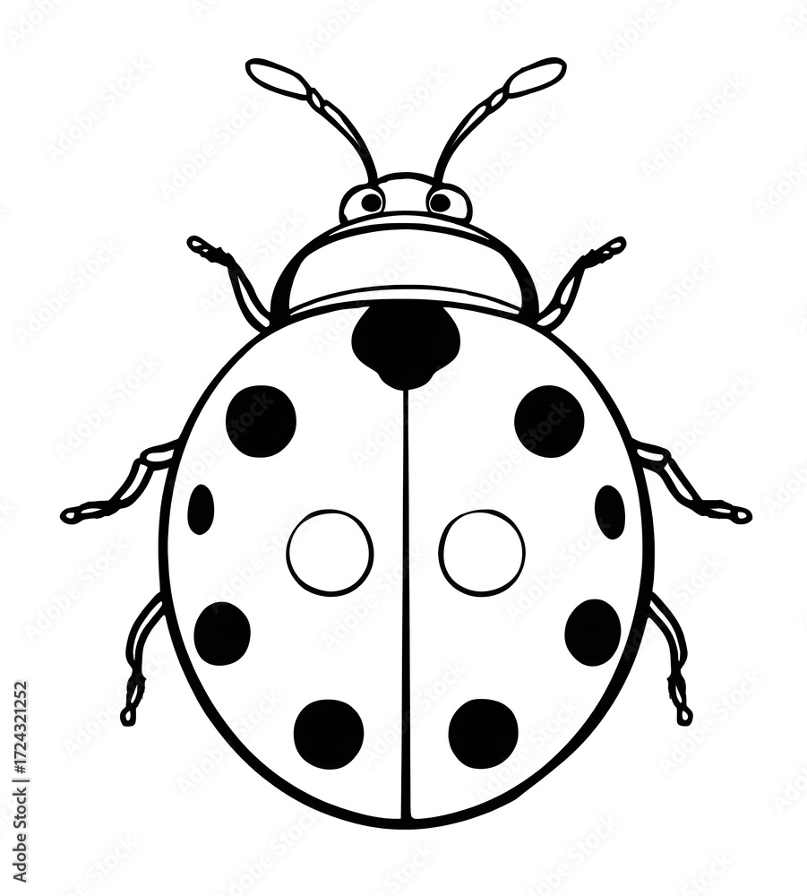 Fototapeta premium A cute ladybug coloring page