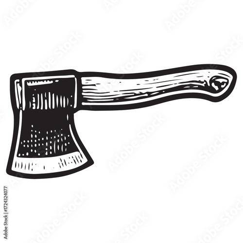 Camping Axe Line Art Vector Icon