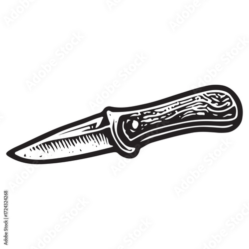 Camping Knife Line Art Vector Icon