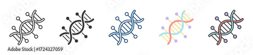 Dna Sequencing Icon Set Multiple Style Collection