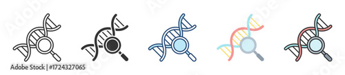 Genetics Icon Set Multiple Style Collection