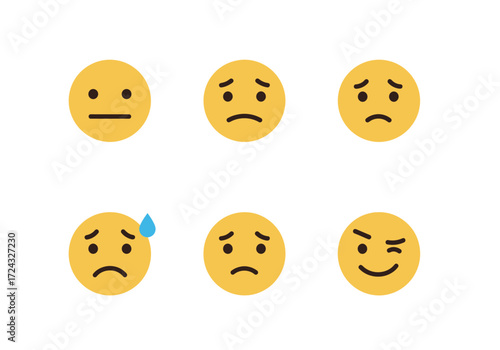 Collection of Sad and Worried Emoji Faces