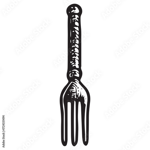 Mystical Engraved Fork Symbol, Occult Ritual Tool, Esoteric Kitchen Witchcraft Art