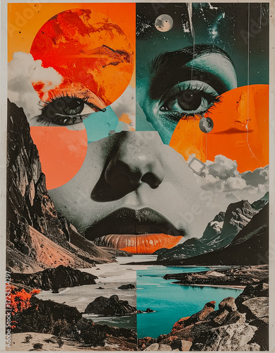 woman with landscape portrait face