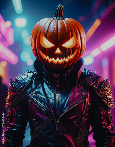 halloween with pumpkin head