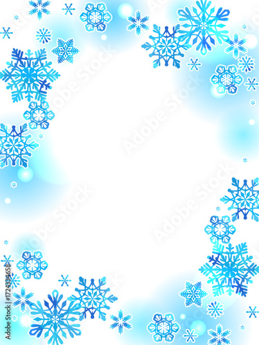 美しい雪と氷のイメージイラスト、背景素材