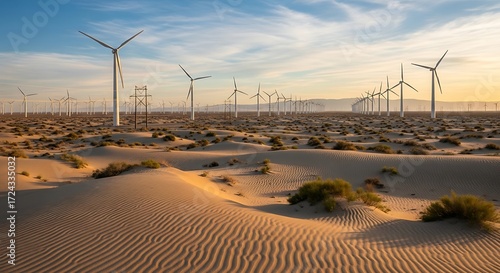 Wind Turbines in Desert. (1)