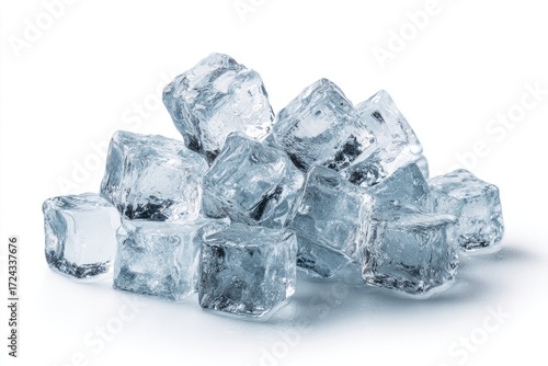 Wallpaper Mural Pile of clear ice cubes against white background Torontodigital.ca