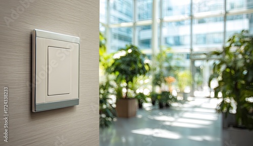 Modern light switch in a contemporary office space