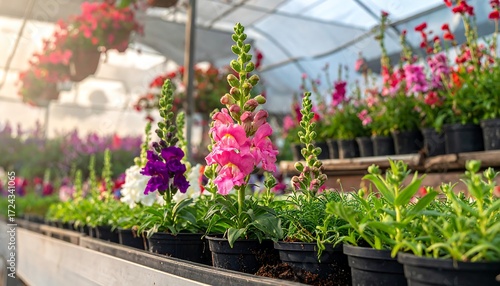 Wallpaper Mural Vibrant flowers in a greenhouse (1) Torontodigital.ca