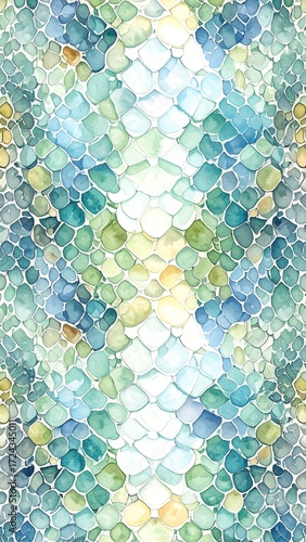 Abstract snake skin pattern in soft pastel hues