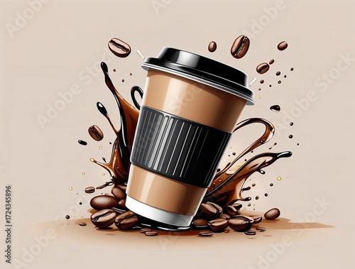 disposable cup of black coffee