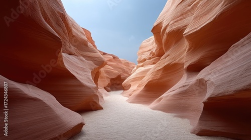 Abstract Sandstone Canyon with Dramatic Light in Arizona Landscape