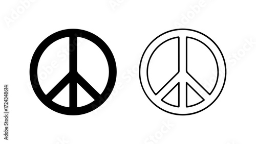 Two Black and White Peace Symbols 1.