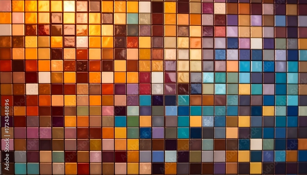 Fototapeta premium Colorful mosaic tile wall