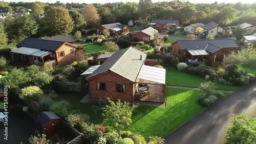 Wallpaper Mural Wooden homes community view Torontodigital.ca