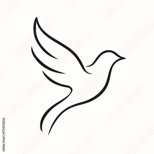 Abstract Line Art Vector Dove
