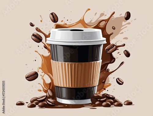 disposable cup of black coffee