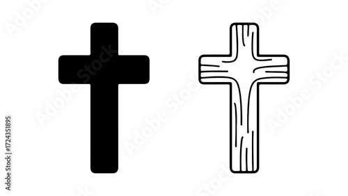 Two crosses side by side representing faith and religious symbols.