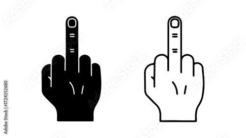 Two hands giving the middle finger in black and white.