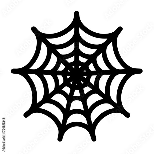 Simple Halloween Spider Web Icon