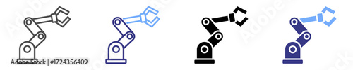 industrial robot icon set multiple style