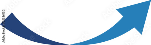 3D風の曲線の矢印、単体、青
3D style curved arrow, single, blue
