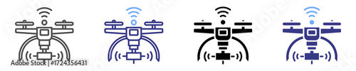 drone inspector icon set multiple style