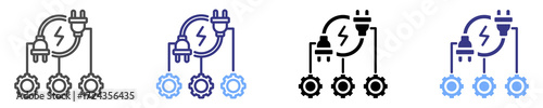 electrical installer icon set multiple style