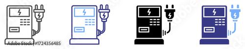 charging station icon set multiple style