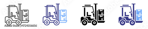 forklift icon set multiple style
