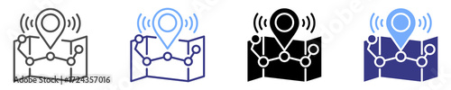gps tracking icon set multiple style