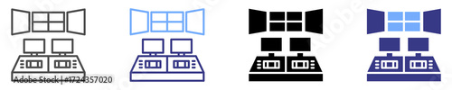 control room icon set multiple style