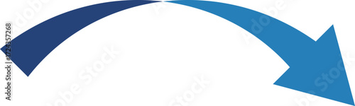 3D風の曲線の矢印、単体、青
3D style curved arrow, single, blue
