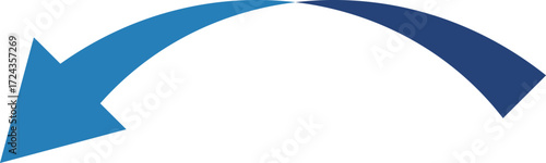 3D風の曲線の矢印、単体、青
3D style curved arrow, single, blue
