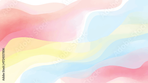 A soft, abstract watercolor background featuring flowing waves in pastel colors including pink, yellow, and blue