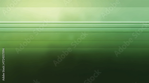 Abstract white and green gradient with horizontal lines and light flare texture.
